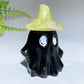 2.2" Natural Obsidian Ghost with Witch's Hat Halloween Carving Crystal Healing Bulk Wholesale