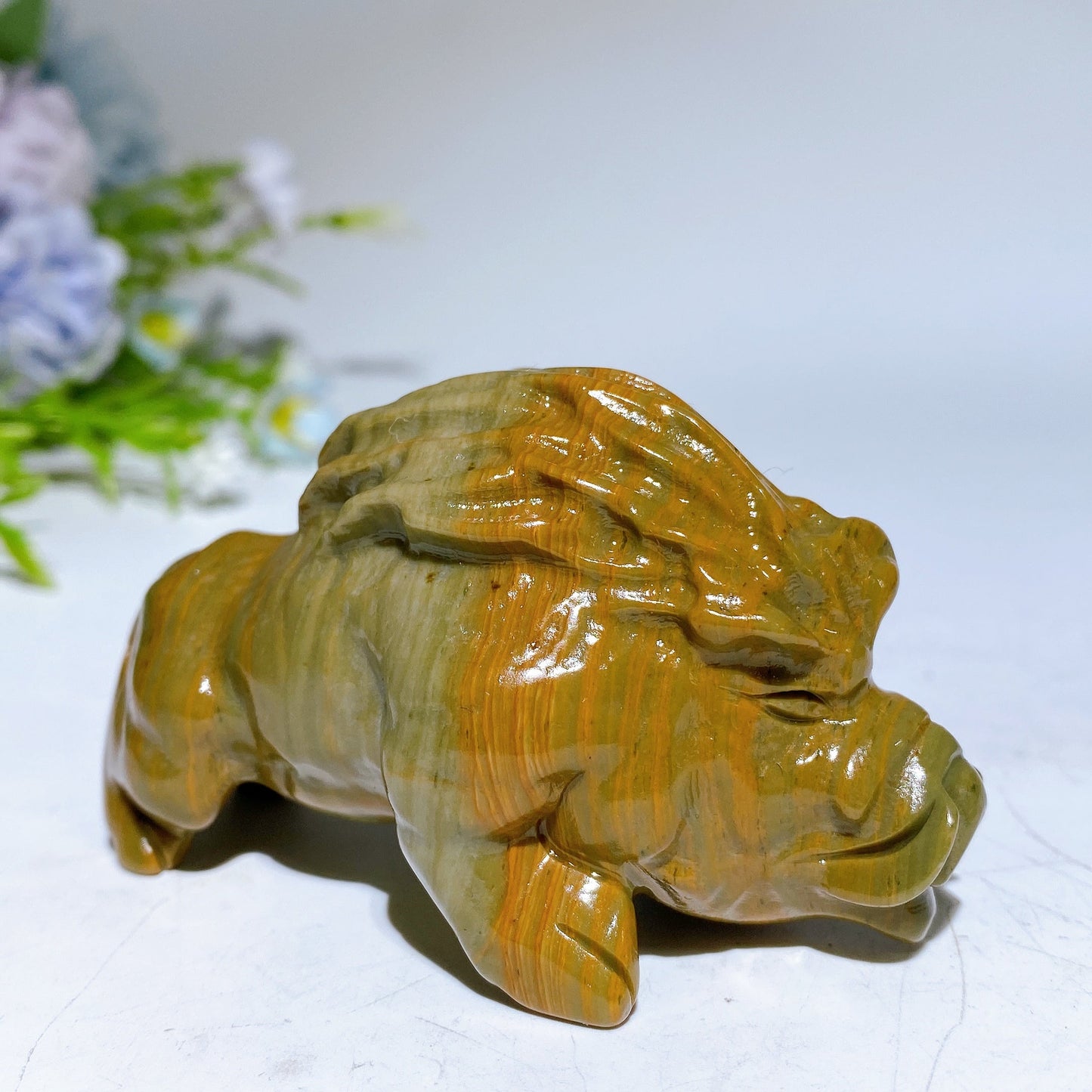 3.0" Jade Astrophylite Wild Boar Carving Crystal Healing Bulk Wholesale