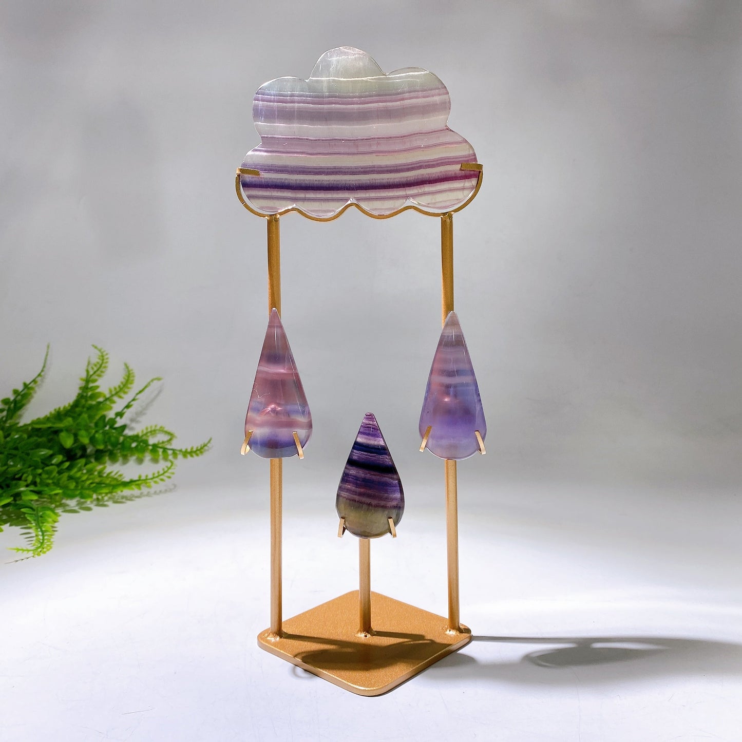 Natural Crystal Cloud Raindrop Carving with Stand Free Form Crystal Healing Bulk Wholesale
