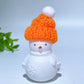 2.2" White Jade Snowman Carving with Cap Crystal Healing Bulk Wholesale