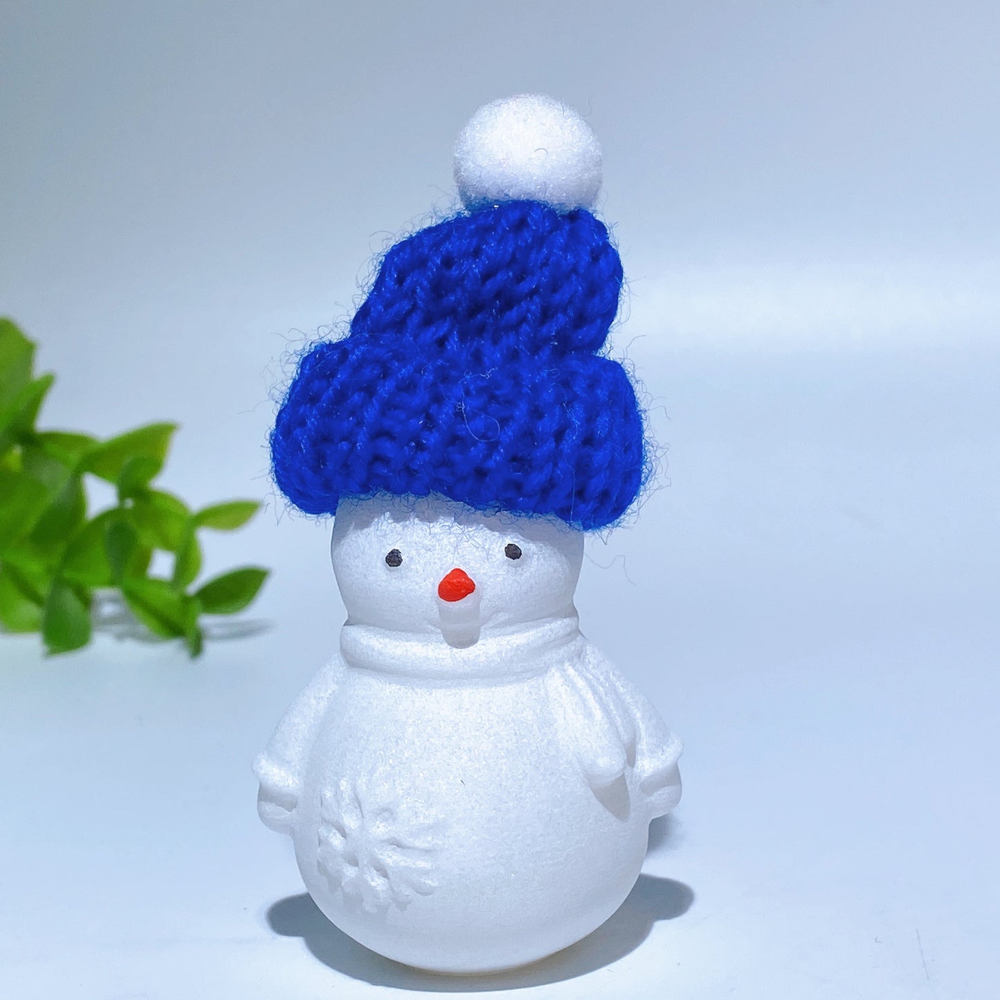 2.2" White Jade Snowman Carving with Cap Crystal Healing Bulk Wholesale