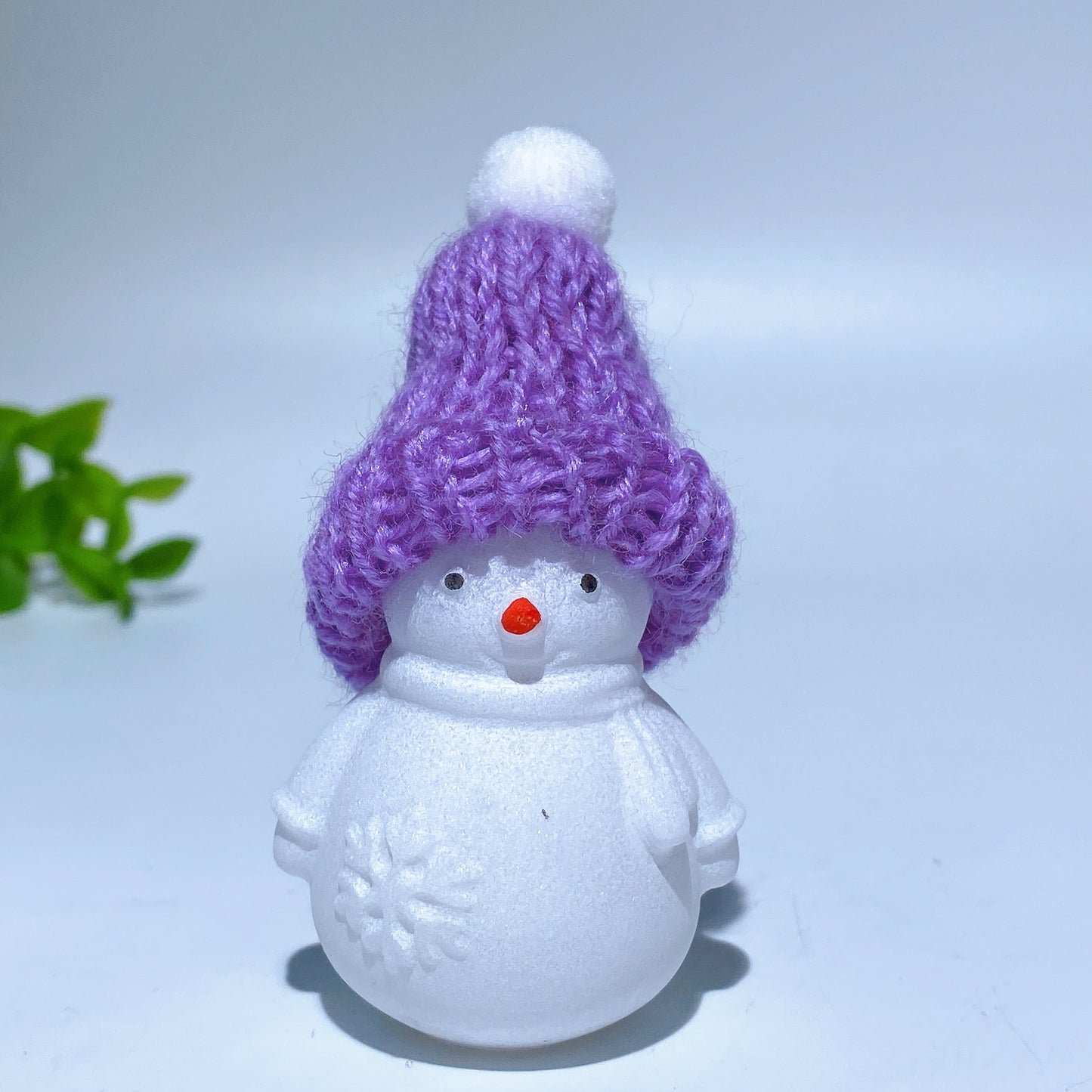 2.2" White Jade Snowman Carving with Cap Crystal Healing Bulk Wholesale