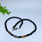 6mm Black Obsidian with Crystal Stainless Steel Neckalce Crystal Healing Bulk Wholesale