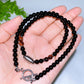 6mm Black Obsidian with Crystal Stainless Steel Neckalce Crystal Healing Bulk Wholesale