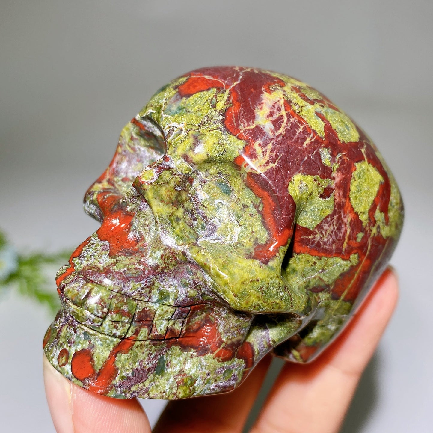 3.1" Dragon Blood Stone Skull Carving Crystal healing Bulk Wholesale