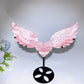 Crystal Heart Wings Carving with Stand Crystal Healing Bulk Wholesale