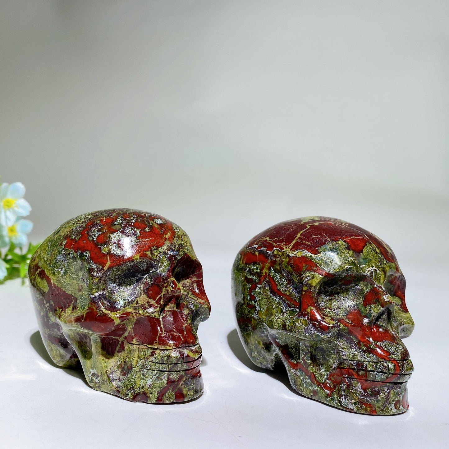 3.1" Dragon Blood Stone Skull Carving Crystal healing Bulk Wholesale
