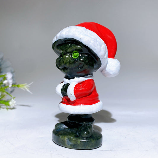4.0" Serpentine Grinch with Printing for Christmas Crystal Healing Bulk Wholesale