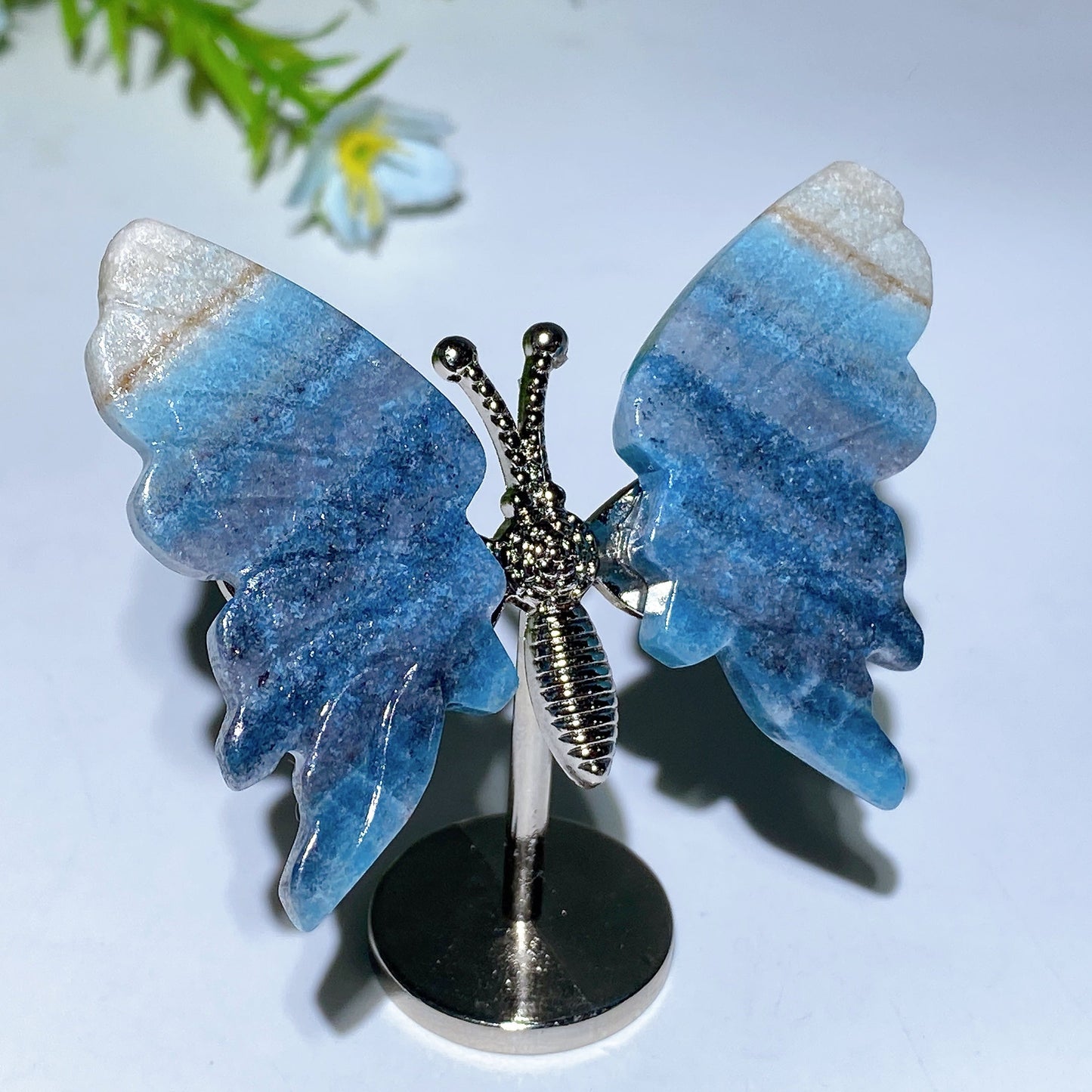 Crystal Butterfly with Fixed Metal Stand Crystal Healing Bulk Wholesale