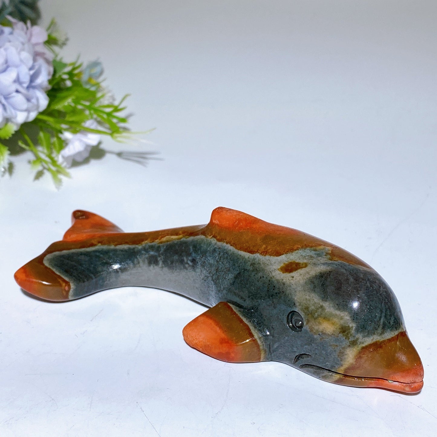 5.0"-6.0" Polychrome Dolphin Carving Crystal Healing Bulk Wholesale