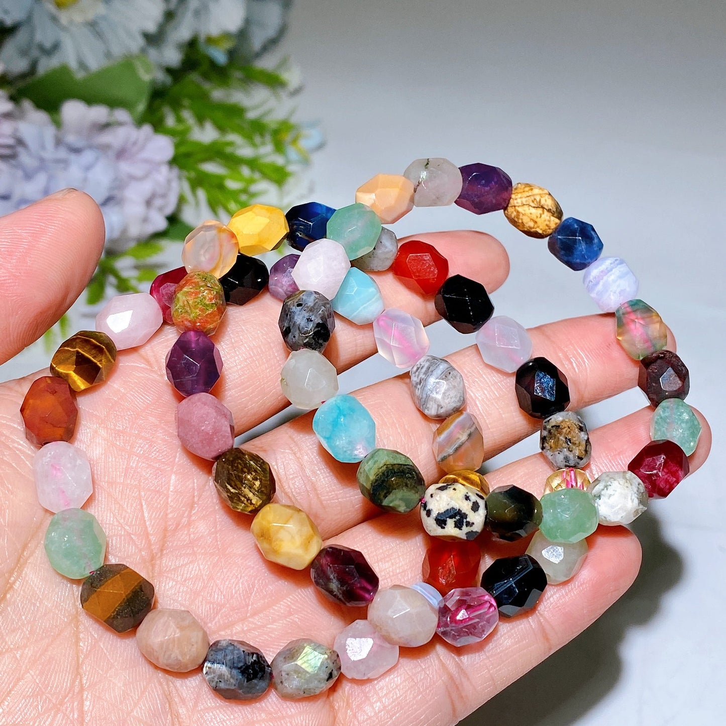 Mixed Crystal Faceted Bracelet Crystal Healing Bulk Wholesale