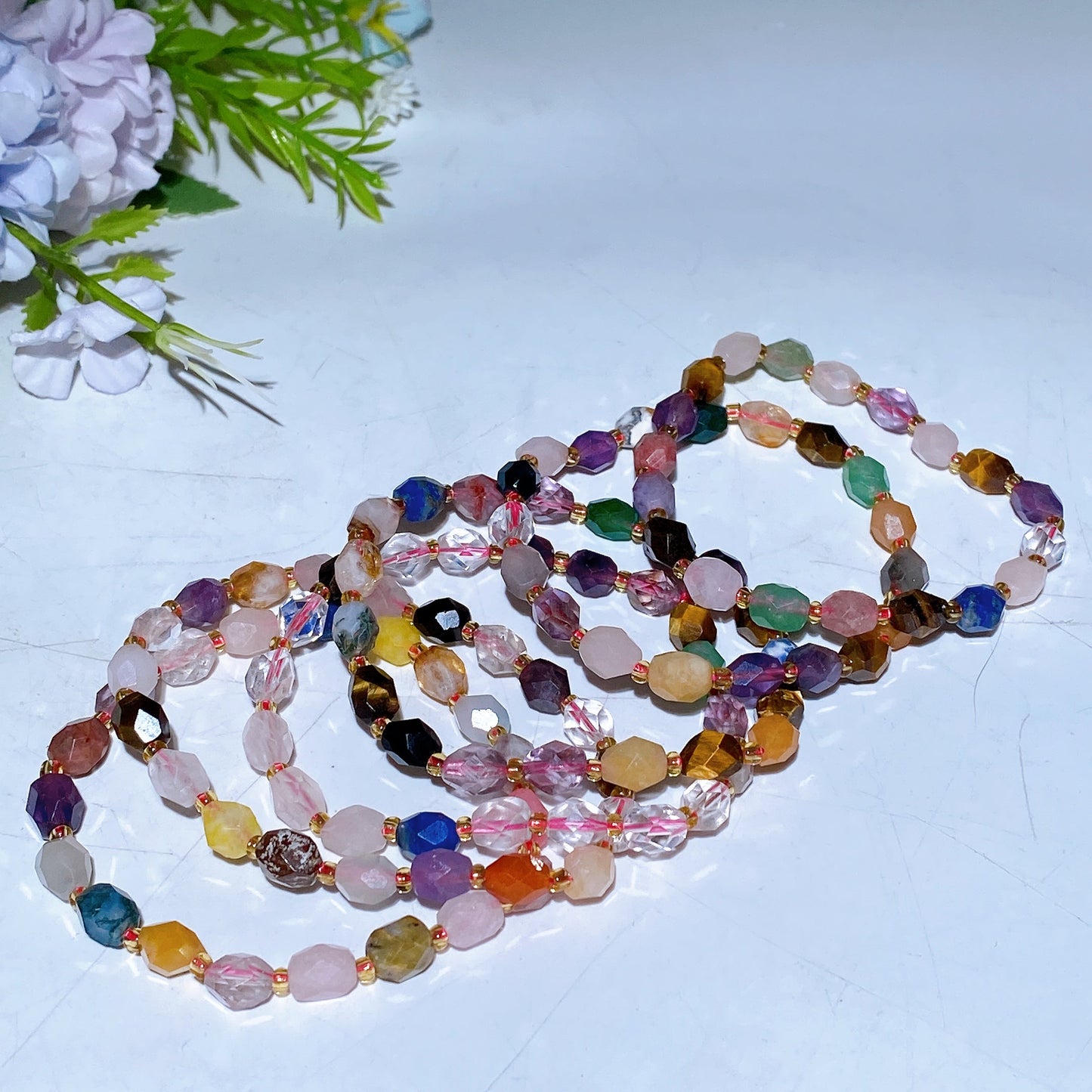 Mixed Crystal Faceted Bracelet Crystal Healing Bulk Wholesale