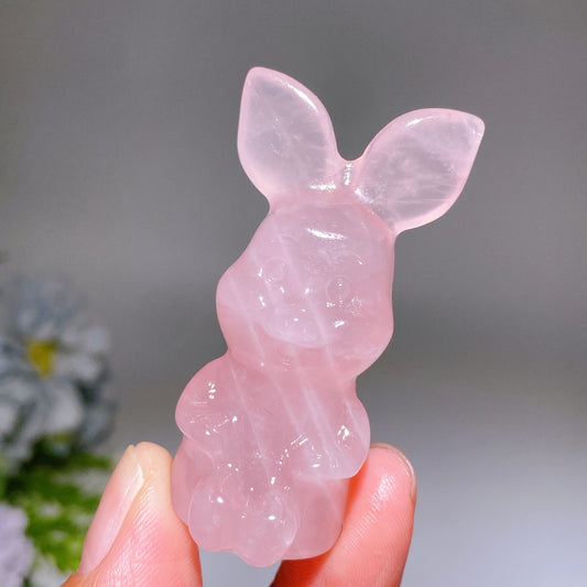 2.1" Rose Quartz Piglet Carving Crystal Healing Bulk Wholesale