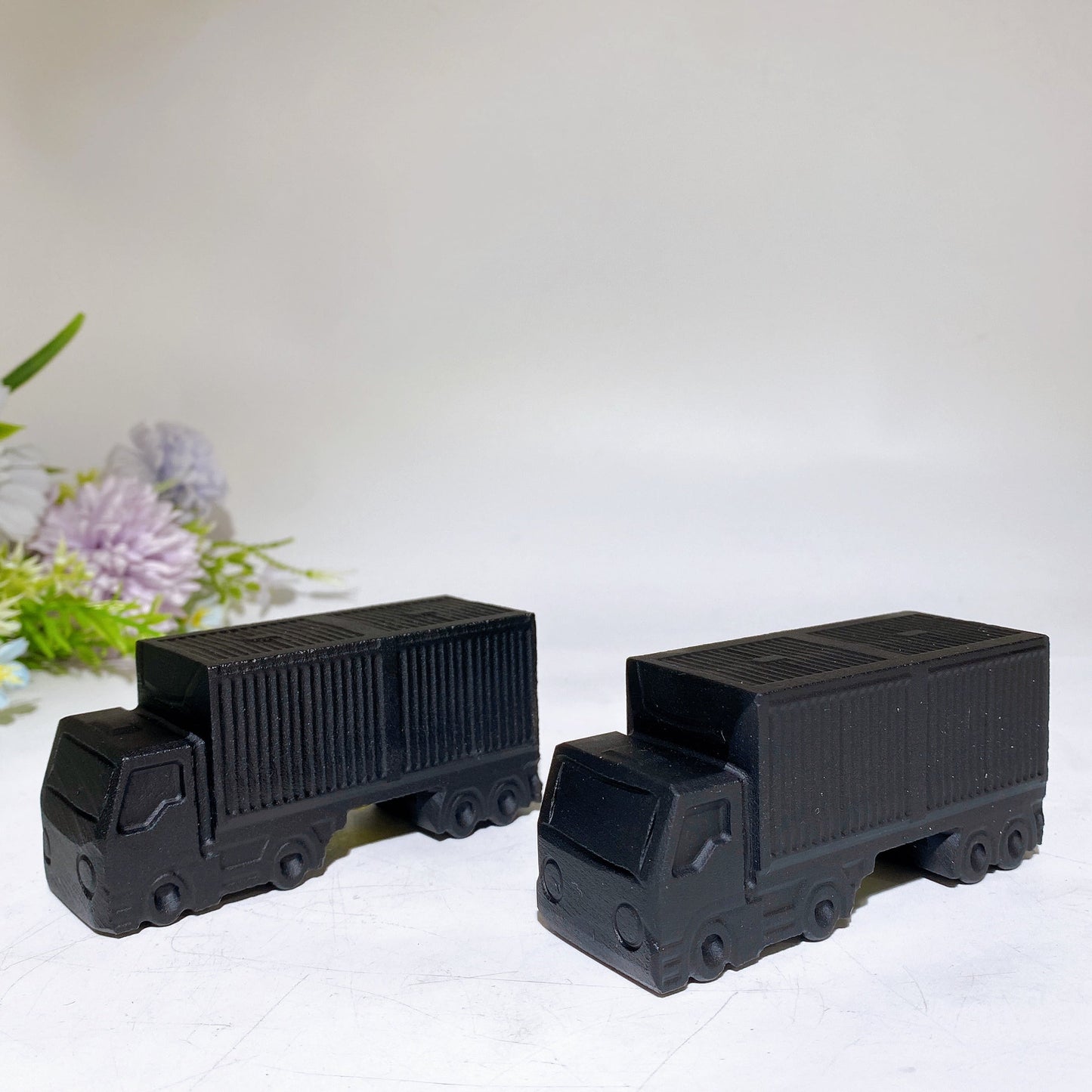 3.9" Black Obsidian Truck Carving Crystal Healing Bulk Wholesale