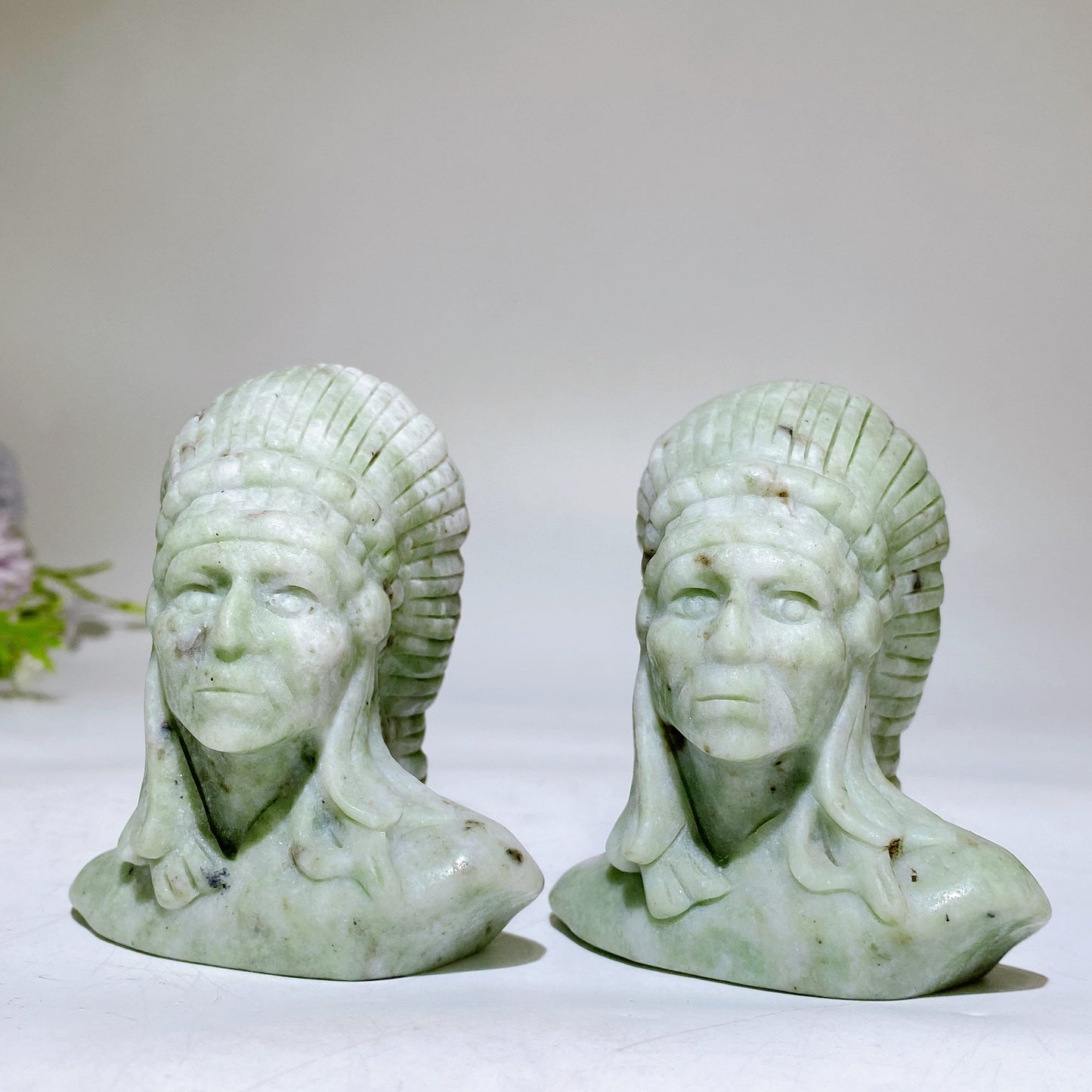 3.1" Jade Indian Carving Crystal Healing Bulk Wholesale