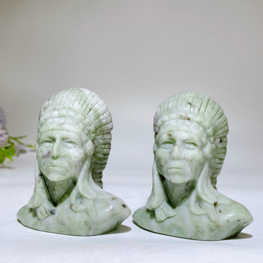 3.1" Jade Indian Carving Crystal Healing Bulk Wholesale