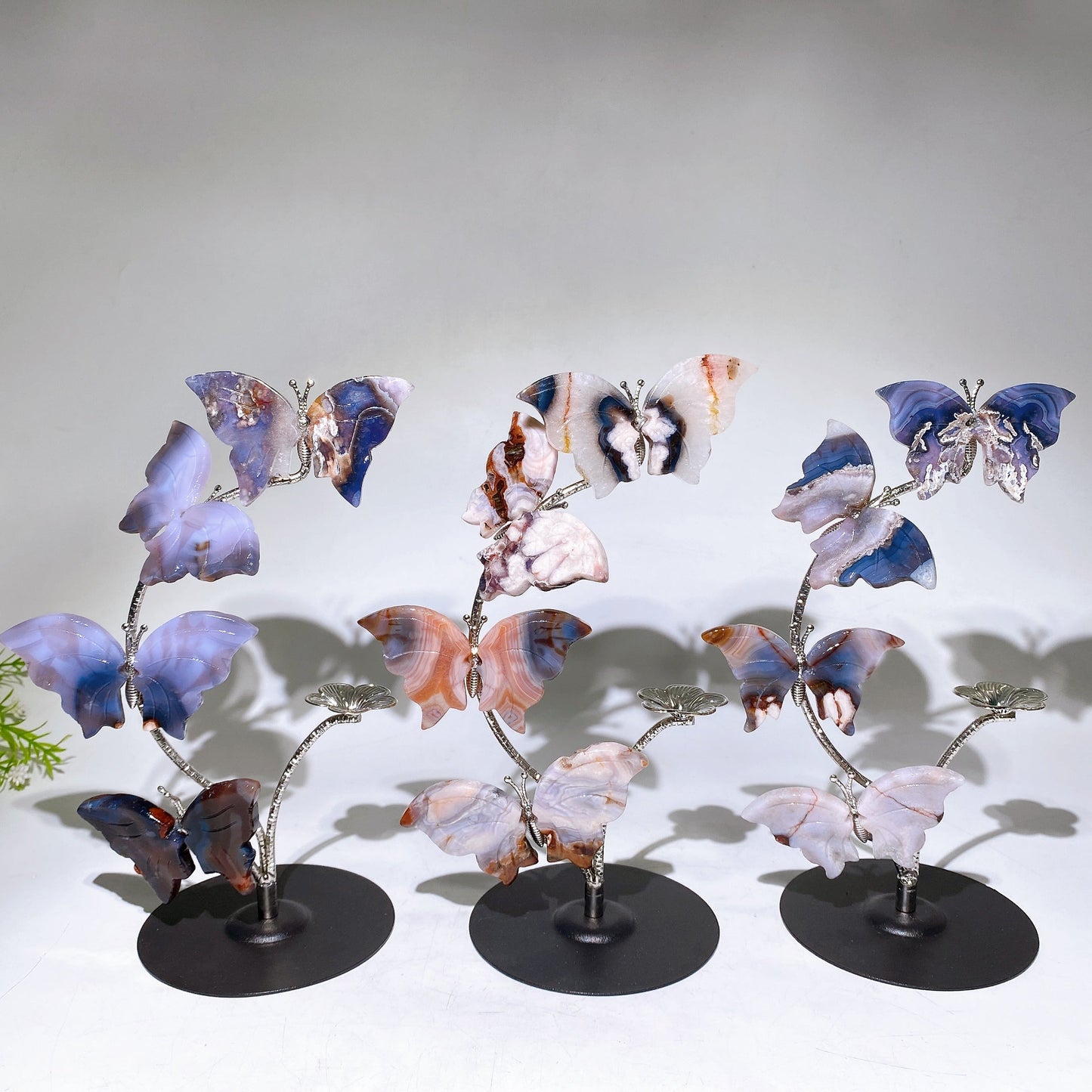 21cm Natrual Butterfly Sphere Holder Crystal Healing Bulk Wholesale