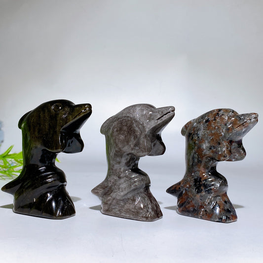3.0" Crystal Dolphin Carving Crystal Healing Bulk Wholesale