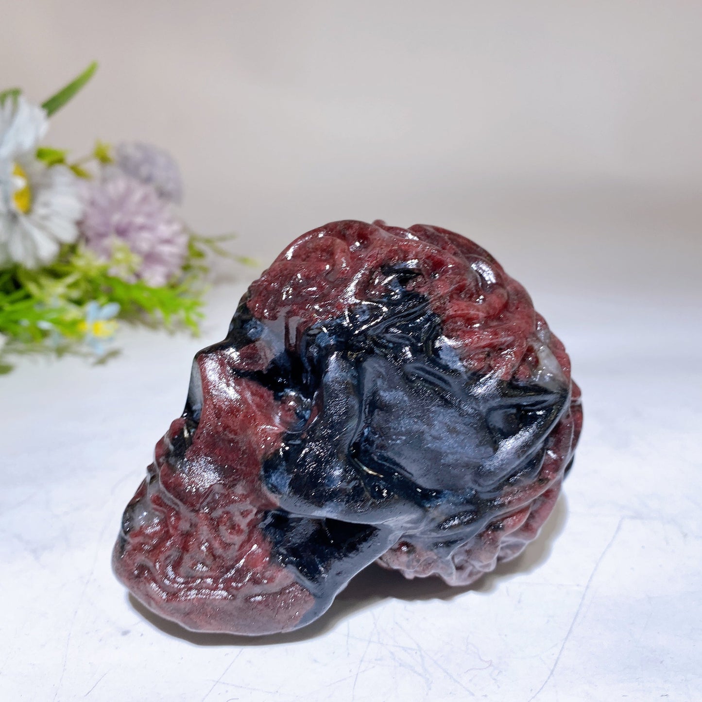 3.7"-3.9" Garnet Shell Stone Skull Carving Crystal Healing Bulk Wholesale