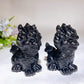 3.1" Black Obsidian Kylin Carving Crystal Healing Bulk Wholesale