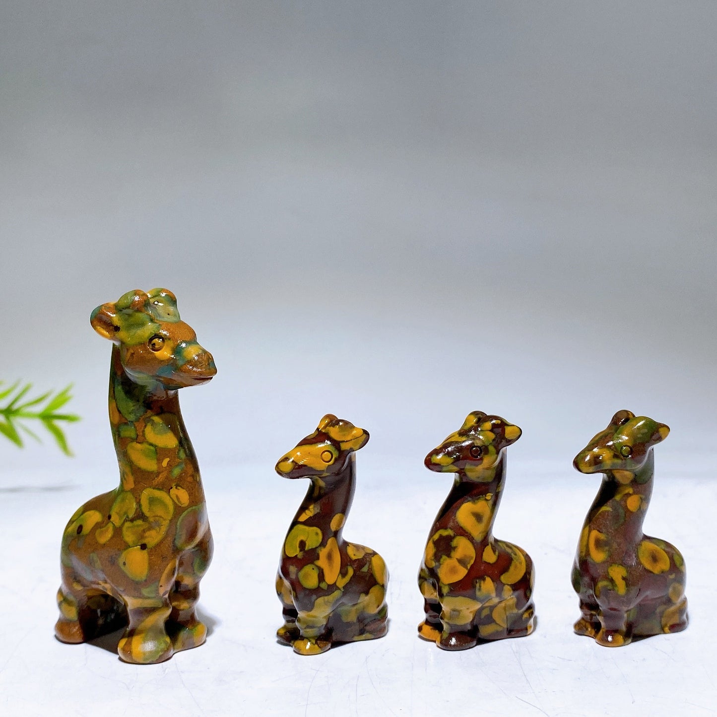 1.5"-2.4" Fruit Jasper Giraffe Carving Crystal Healing Bulk Wholesale