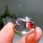 Sterling Silver Cat Design Garnet Ring Crystal Healing Bulk Wholesale