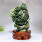 22cm Hand Carved Natural Green Jade Pomegranate Grapes with Wooden Stand Cryrstal Healing Bulk Wholesale