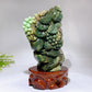 22cm Hand Carved Natural Green Jade Pomegranate Grapes with Wooden Stand Cryrstal Healing Bulk Wholesale