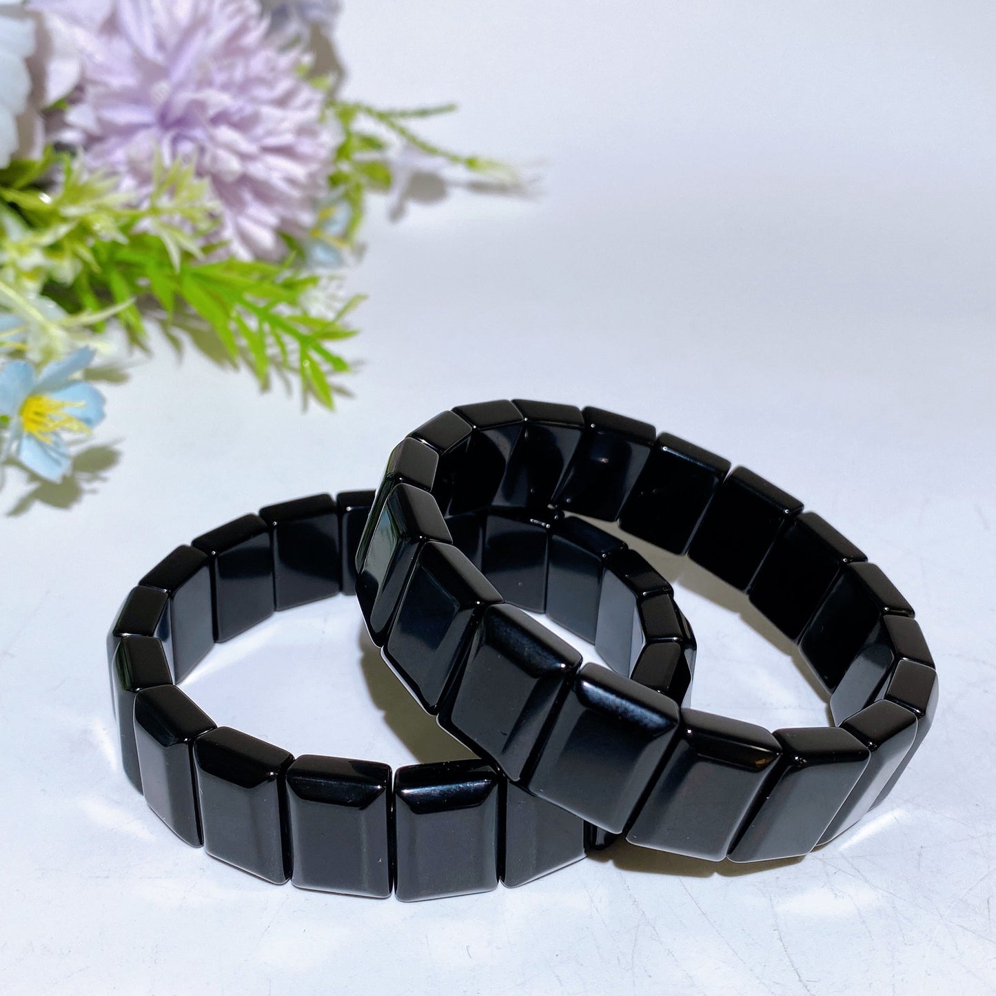 12mm 15mm Black Obsidian Bangle Crystal Healing Bulk Wholesale