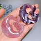 2.3" Dream Amethyst Rose Quartz Moon Fairy Carving Crystal Healing Bulk Wholesale