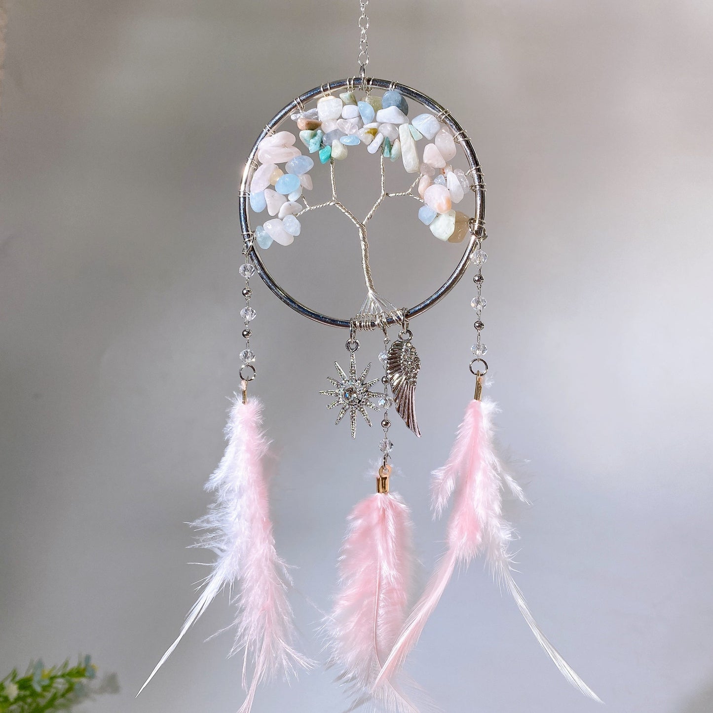28cm Natural Crystal Dreamcatcher Crystal Healing Bulk Wholesale