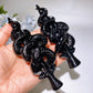 5.7" Black Obsidian Snake Sword Carving Crystal Healing Bulk Wholesale