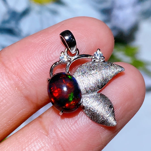 Sterling Silver Black Opal Pendant Crystal Healing Bulk Wholesale