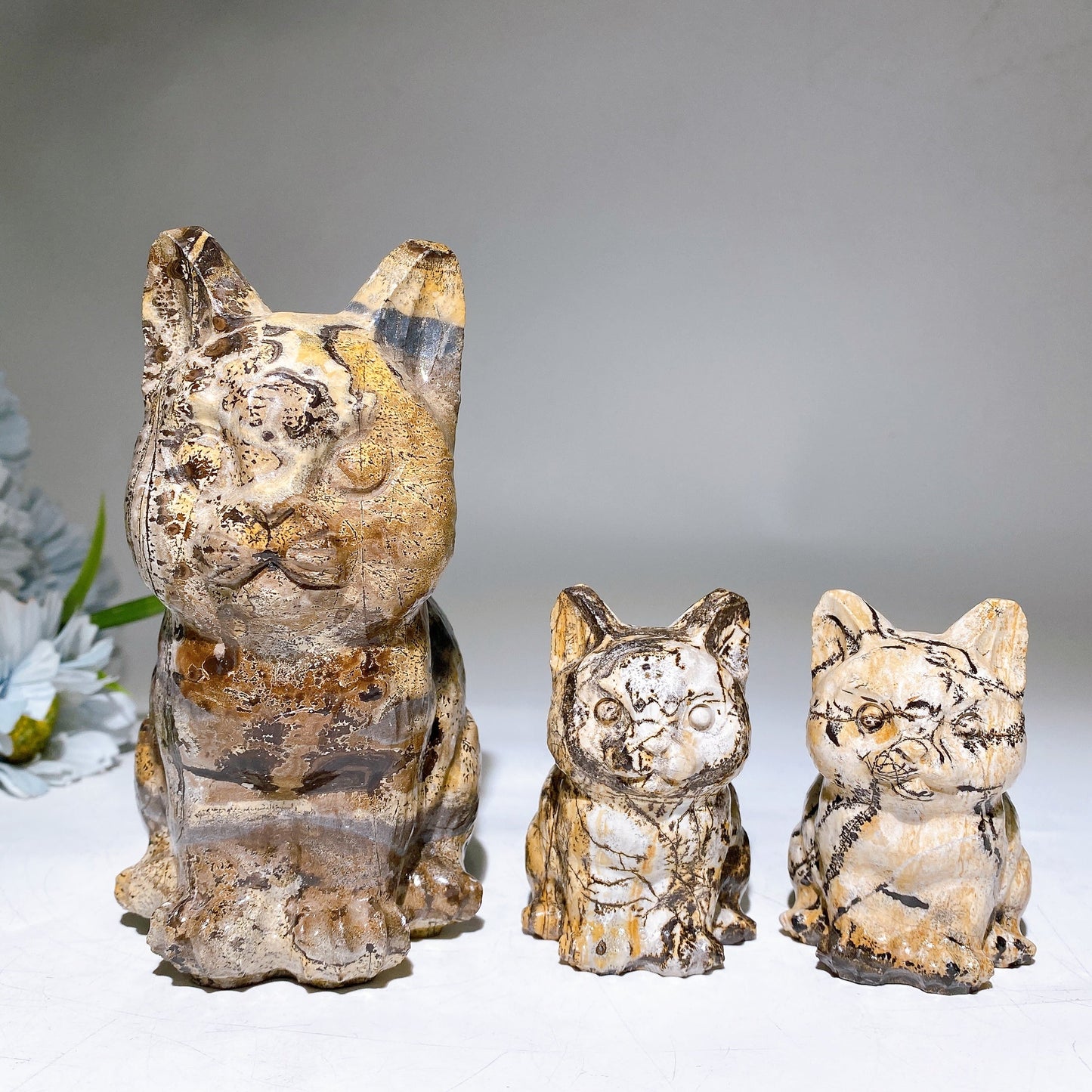 Picture Jasper Cat Carving Crystal Healing Bulk Wholesale