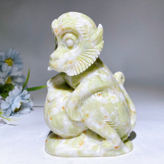14.5cm Unique Jade Monkey Carving Crystal Healing Bulk Wholesale