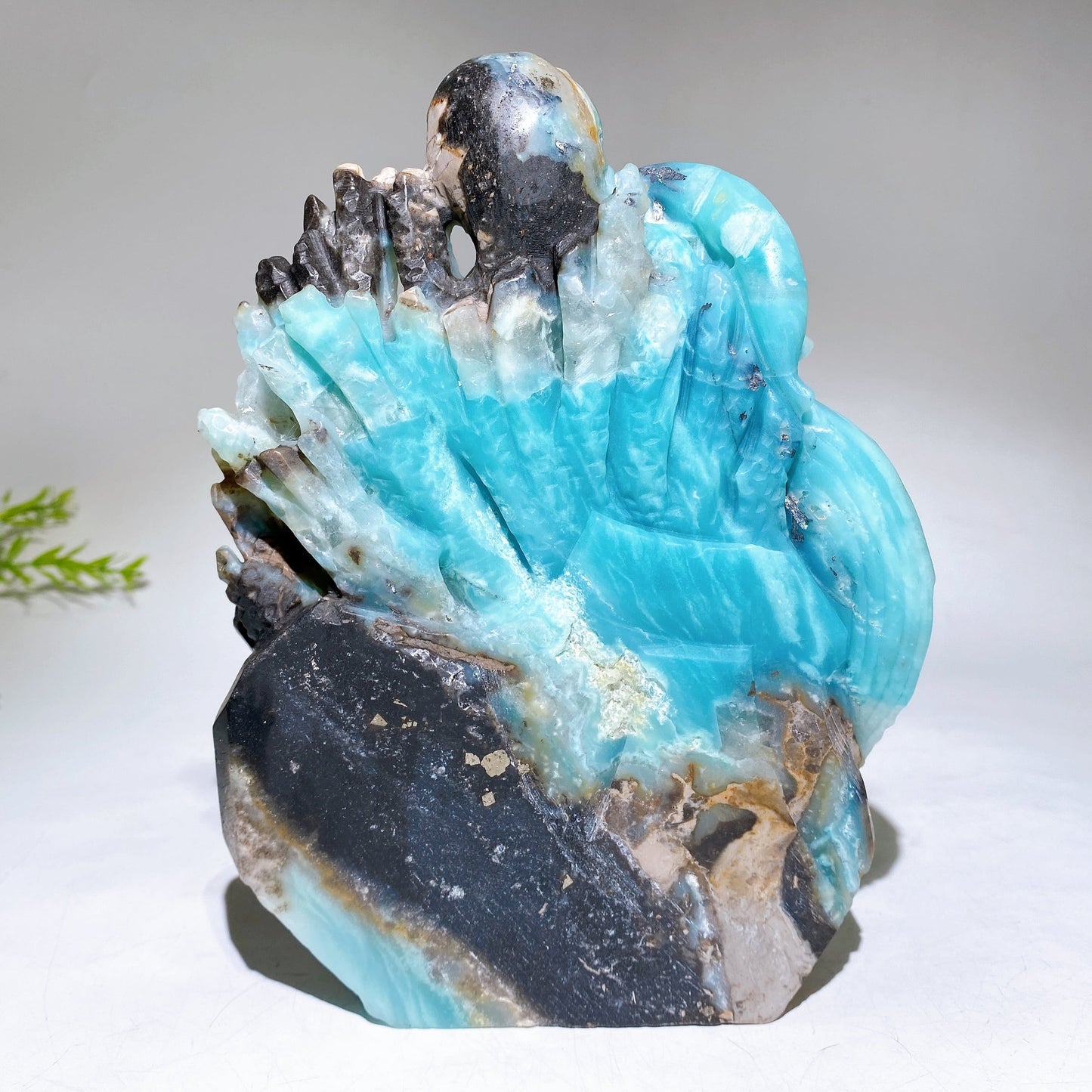 20cm Hand Carved Caribbean Calcite Ocean World Octopus Dolphin Turtle Free Form Crystal Healing Bulk Wholesale