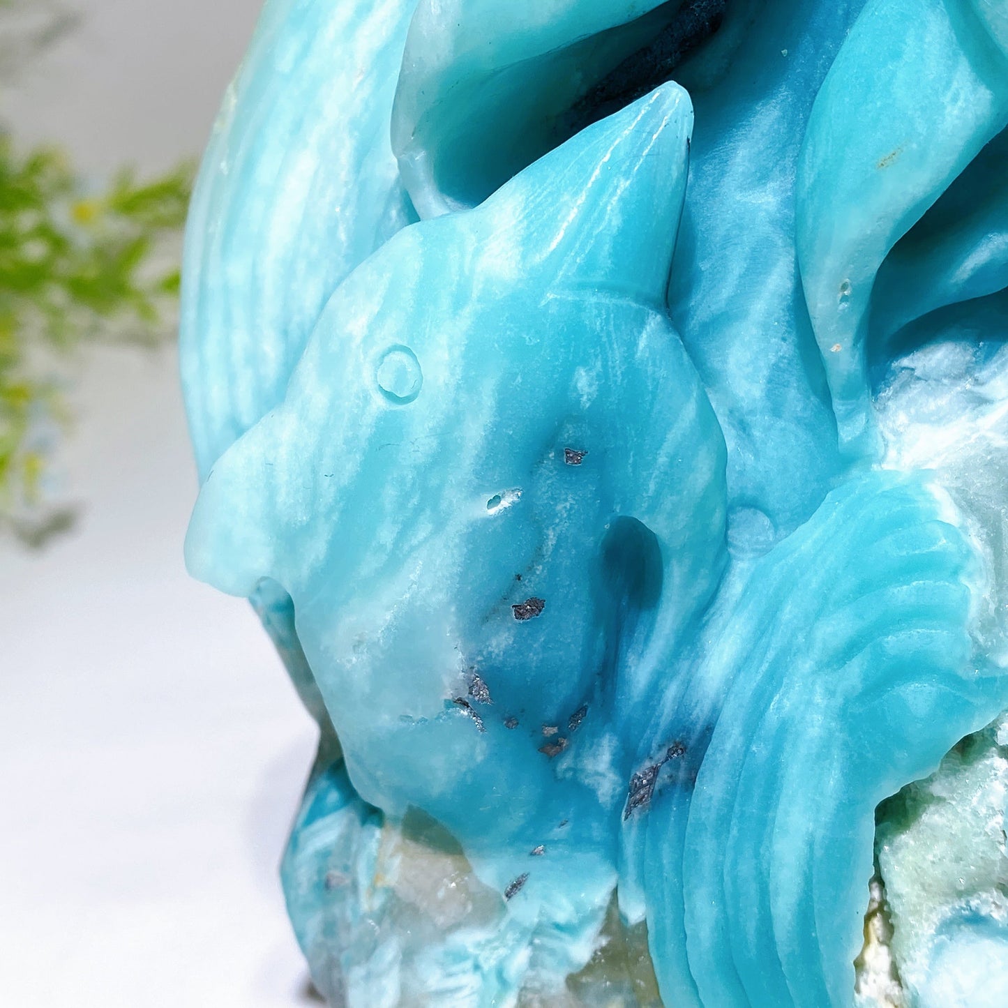 20cm Hand Carved Caribbean Calcite Ocean World Octopus Dolphin Turtle Free Form Crystal Healing Bulk Wholesale