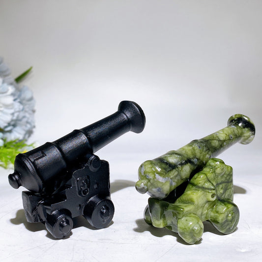 Black Obisidian Serpentine Cannon Carving Crystal Healing Bulk Wholesale