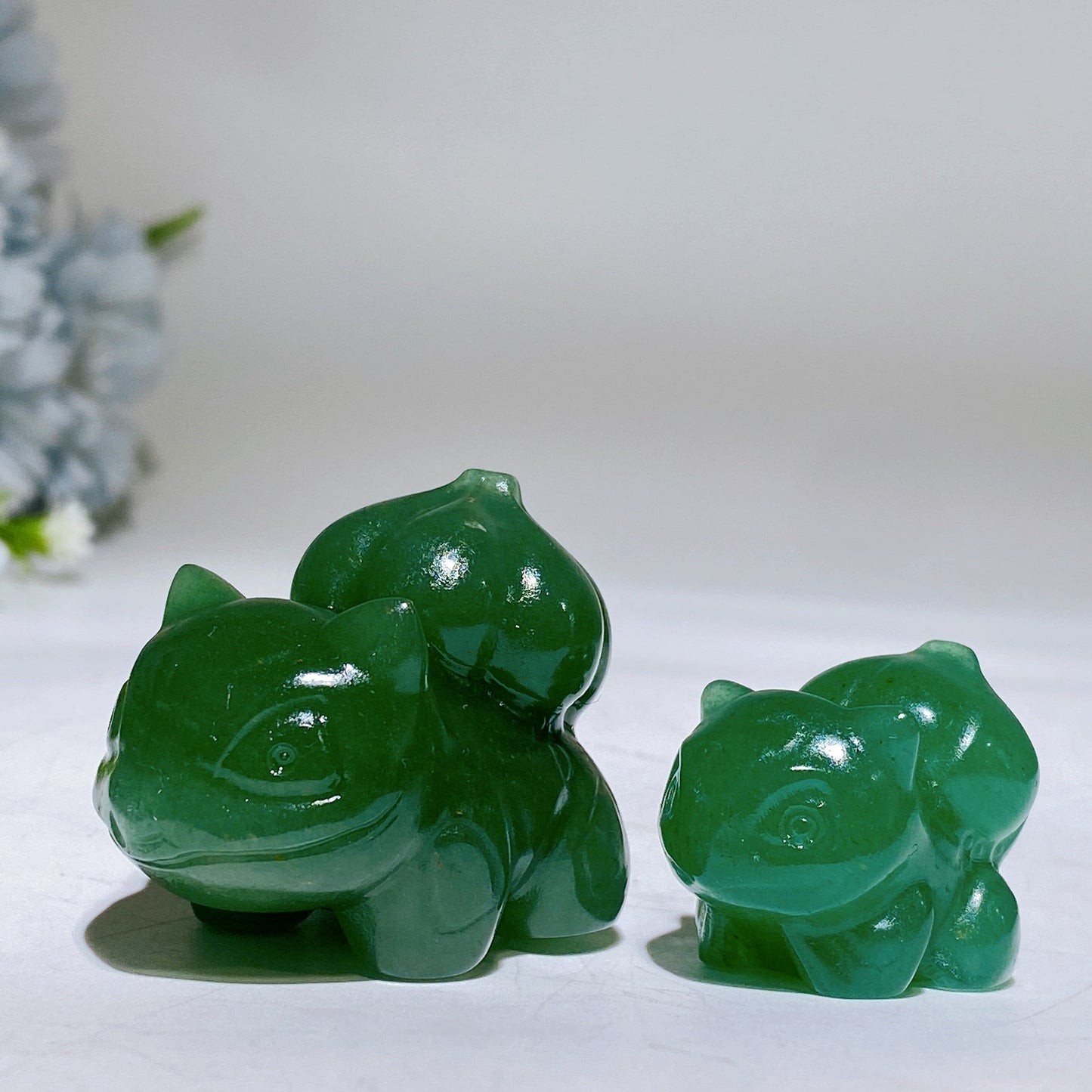 1.1"-1.6" Green Aventurine Bulbasaur Carving Crystal Healing Bulk Wholesale