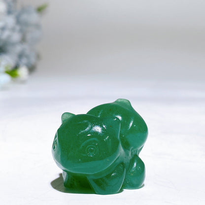 1.1"-1.6" Green Aventurine Bulbasaur Carving Crystal Healing Bulk Wholesale