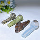 3.9" Crystal Skull Smoking Pipe Carving Crystal Healing Bulk Wholesale