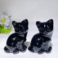 2.7" Black Obsidian Cat Carving Crystal Healing Bulk Wholesale