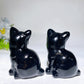 2.7" Black Obsidian Cat Carving Crystal Healing Bulk Wholesale
