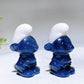 2.6" Blue Aventurtine White Jade Smurf Carving Crystal Healing Bulk Wholesale