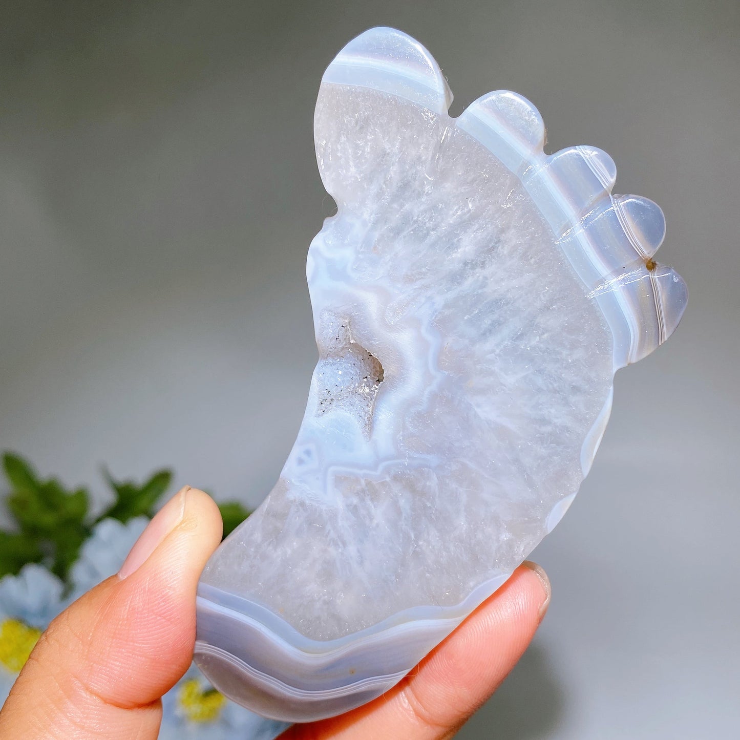 3.8" Druzy Agate Foot Carving Crystal Healing Bulk Wholesale