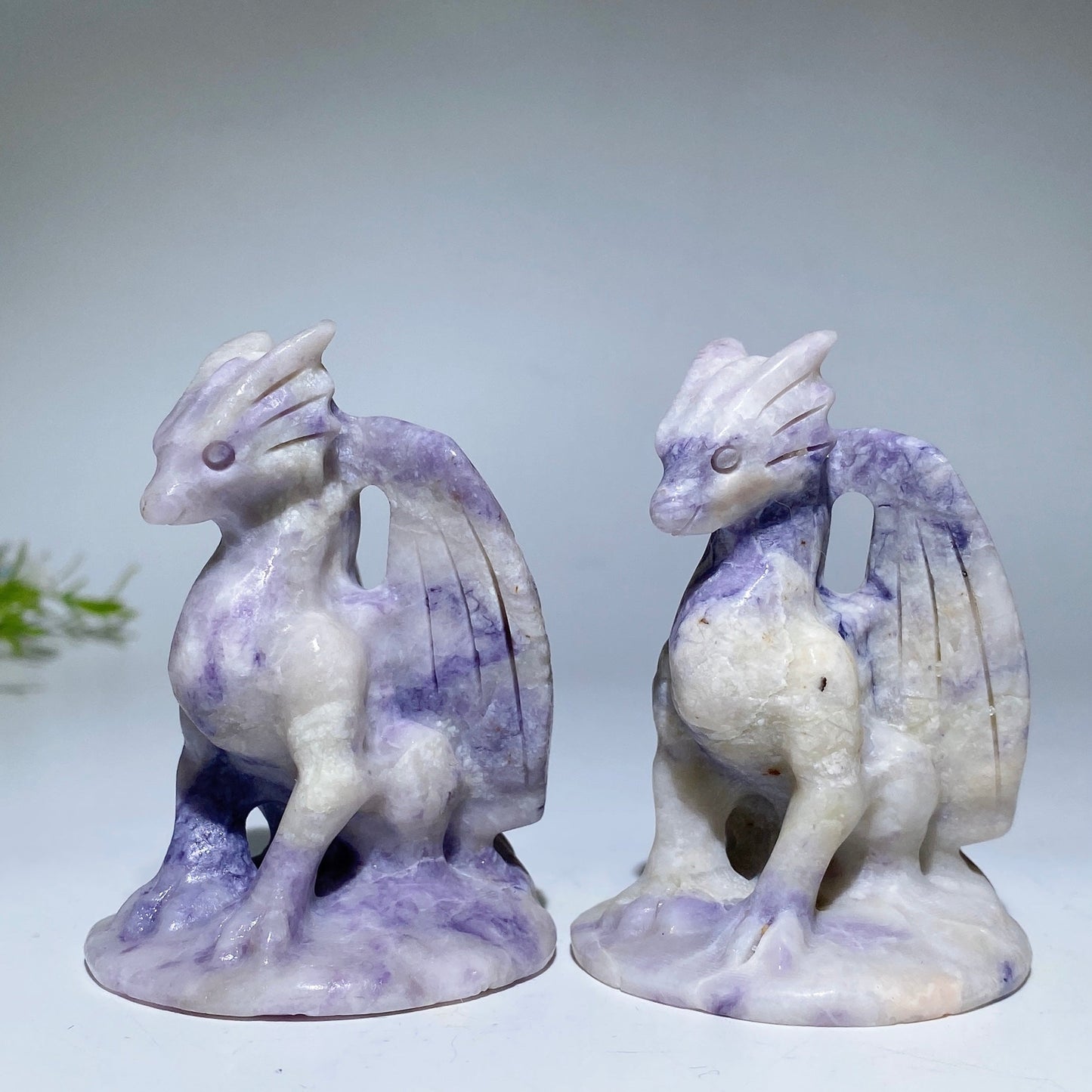 2.7" Lavender Jasper Dragon Carving Crystal Healing Bulk Wholesale