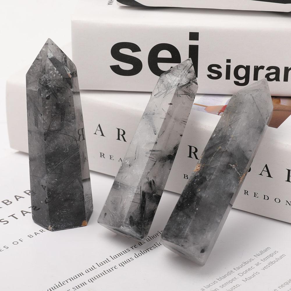 Set of 3 Black Tourmaline Crystal Points Wholesale Crystals