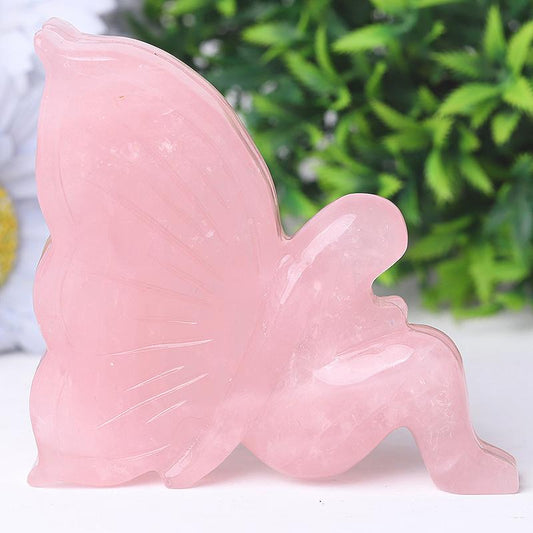 3.3" Rose Quartz Fairy Crystal Carvings Wholesale Crystals