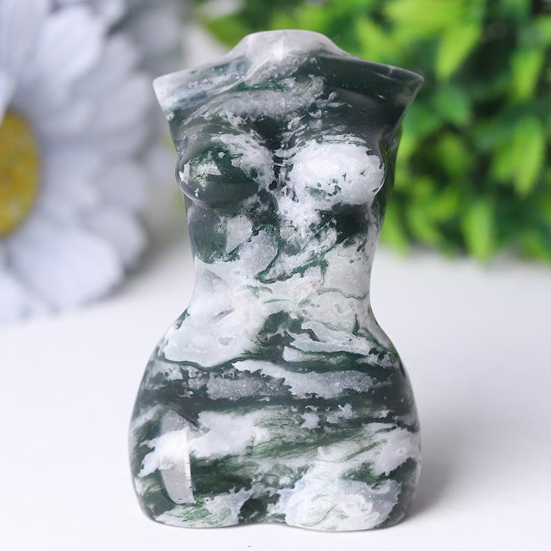 3“ Moss Agate Crystal Model Carvings Wholesale Crystals