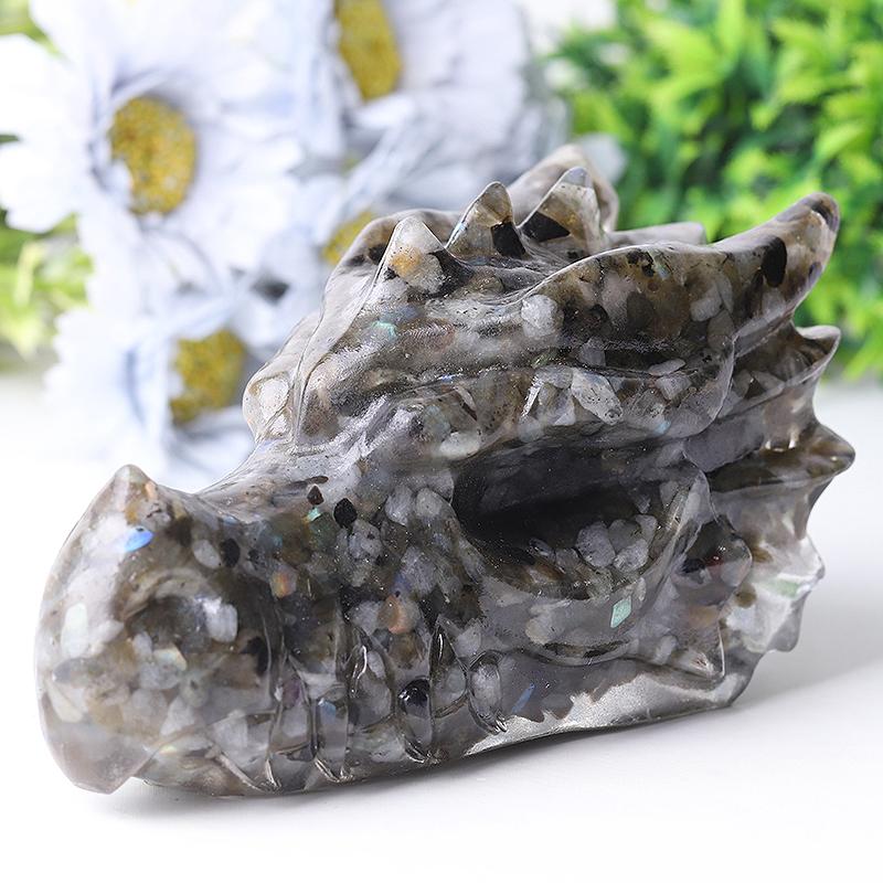 5.5" Large Resin Dragon Head Figurines Wholesale Crystals